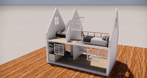 Maison conteneur 2 chambres avec grenier à pignon, design ferme, <span class=keywords><strong>toit</strong></span> en pente, villa <span class=keywords><strong>de</strong></span> montagne - Product Image 5