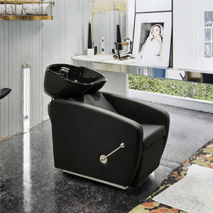 <b>Black</b> Durable Modern Salon <b>Shampoo</b> Backwash Unit with Ceramic Basin Adjustable -<b>Hair</b> Washing Chair <b>for</b> Barber Shop Beauty Salon - Product Image 3
