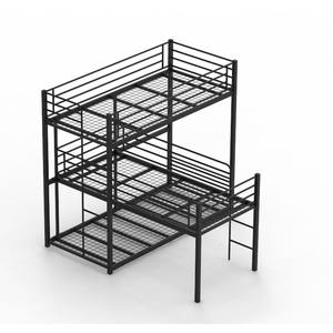 Cama Literas de 3 Niveles para Niños y Adultos, para Hotel, Hostal y Dormitorio, Muebles de Dormitorio Triples de Metal y Hierro, Muebles Escolares Modernos - Product Image 3