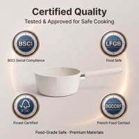 Casserole moderne en aluminium forgé avec poignée en bakélite et revêtement antiadhésif, poêle à frire, casserole à lait 2-en-1 avec base à induction