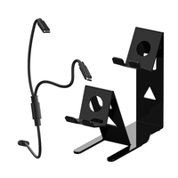 Support de rangement de bureau en métal pour manettes Steam/PS5/Switch, avec support pour deux manettes et ensemble de câbles de charge