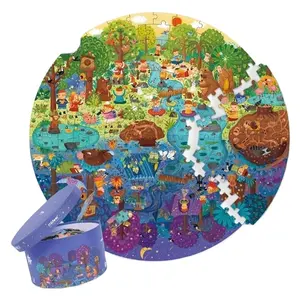 MIDEER MD3075 sehari di hutan 150 potong Puzzle untuk anak-anak, permainan Jigsaw Premium kotak hadiah teka-teki anak-anak