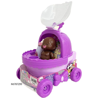 Poupée Bébé en Gros pour Ensemble de Jeu avec Poussette et Accessoires d'Alimentation, Jouet Interactif en Plastique pour Enfants