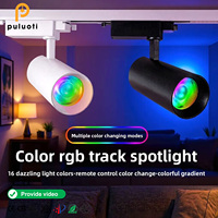 Projecteur de piste RGB RGBCW LED en aluminium avec source lumineuse COB pour studio de danse, scène, mariage, mur d'ambiance, 50W, gradation par application