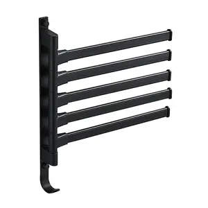 No Punching Wall Mounted Rotate Towel Rack Towel Bars for Bathroom Swivel Towel Rack Holder with Hook rail