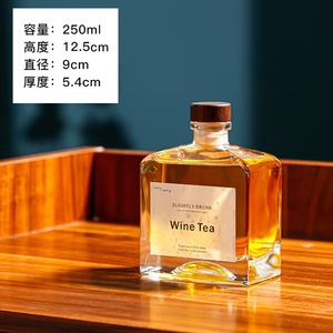 La botella de vino de cristal cuadrada de fondo grueso de 500ml más vendida con tapón adecuado para Ginebra, vino de frutas, whisky, <span class=keywords><strong>vodka</strong></span> y brandy. - Product Image 4