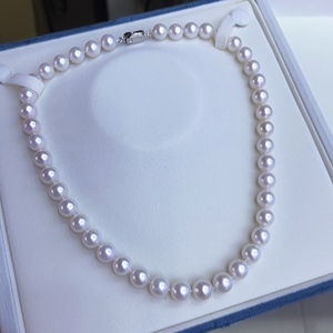 Collana di <span class=keywords><strong>Perle</strong></span> Coltivate Bianche di Qualità 5A 8mm Gioielli di Moda in <span class=keywords><strong>Argento</strong></span> 925 per Donna per Uso Quotidiano di Lusso - Product Image 2