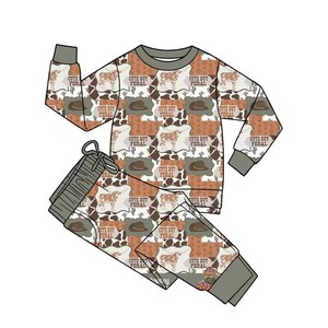 Pigiama per Bambini in Stile Western con Stampa Animalier, Maniche Lunghe e Pantaloni con Coulisse, Abbigliamento da Notte per Bambini in Pre-Vendita - Product Image 6