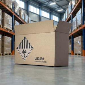 Cajas de Embalaje para Mercancías Peligrosas UN3480, Baterías de Iones de Litio, Reciclables, Amarillas, de 4 mm de Grosor, Rectangulares, Plegables, de Cartón - Product Image 5