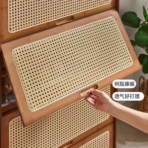 <b>Shoe</b> <b>Rack</b> Rattan Solid Wood 5 Drawer Dustproof Storage Cabinet Entryway Foyer Balcony Home Use - Product Image 2