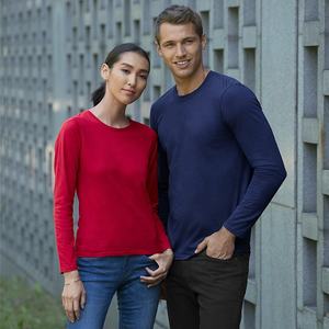 Camiseta de <span class=keywords><strong>manga</strong></span> <span class=keywords><strong>larga</strong></span> para <span class=keywords><strong>hombre</strong></span> y mujer, camisa de cuello redondo 180 de algodón suave, informal, <span class=keywords><strong>deportiva</strong></span>, lisa, con logotipo oem personalizado, 100% gsm, unisex - Product Image 3