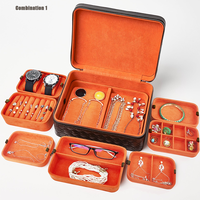 Boîte de Rangement de Voyage pour Bijoux en Cuir PU avec Logo pour Colliers, Bracelets, Montres