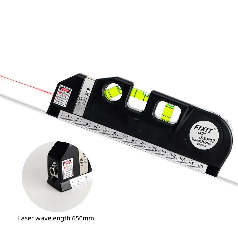 Multi functional three in one laser level marking device tape measure infrared decoration cross line right angle level