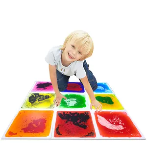 Tikar sensorik PVC buatan kustom pabrik OEM ubin lantai cair mainan anak-anak tidak beracun autisme untuk anak dewasa
