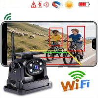Caméra de recul solaire sans fil à fixation magnétique 9600mAh 1080P AI BSD Portée 50m Vue avant et arrière IP67 pour remorque et camping-car iOS Android
