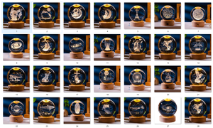 3D arte bola de cristal lámpara de noche Sistema Solar Luna Galaxia Saturno esfera bola de cristal lámpara de noche decoración del hogar lámpara de Saturno - Product Image 6