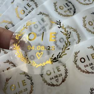 wholesale best price gold foiled clear custom kiss cut sticker <b>sheets</b> - Product Image 3