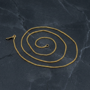 Colliers chaîne à maillons câblés plaqués or 14K 18K 24K en gros, chaînes de mode en laiton rempli d'or style câble - Product Image 3