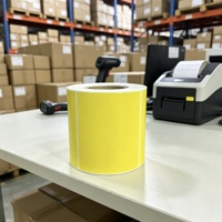 Rouleau d'étiquettes autocollantes vierges jaunes, couleur personnalisée, étiquettes thermiques pour le marquage des stocks d'entrepôt