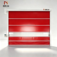 Porte à enroulement rapide en PVC rouge / Porte à enroulement rapide industrielle avec détection radar pour entrepôt, salle blanche, usine