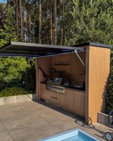 Cuisine extérieure personnalisée avec unités de cuisine modulaires et armoires de cuisine extérieures en acier inoxydable