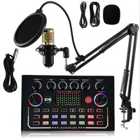 Équipement de karaoké carte son ensemble de mélangeur changeur de voix avec interface de microphone à condensateur Audio Studio carte son externe