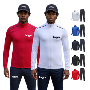 Vêtements de sport pour hommes survêtement Ensembles avec logo personnalisé Ensemble de course à glissière complète à manches longues pour hommes 2 pièces Football - Product Image 1