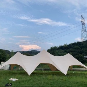 Super grande tente extérieure imperméable Wanchong Mountain Three Peaks Lotus Flower Sky Curtain Dome Single/Twin Peaks <span class=keywords><strong>Camping</strong></span> Gear - Product Image 1