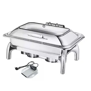 Edelstahl Kathering Elektrischer Shaffing Chafing Chafing Dish Elektro heizung Buffet Speisen wärmer Server Wärme tablett Herd