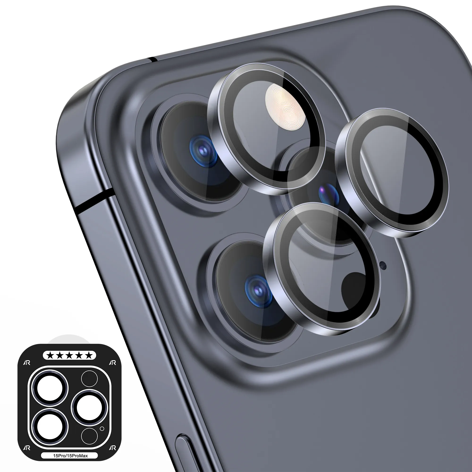 Metallring Kamera glas Für iPhone 13 14 15 Pro Max Original Telefon Kamera Objektivs chutz