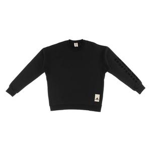 Felpa da uomo Adidas Lounge Fleece nera con logo sulla manica, abbigliamento sportivo - Product Image 5