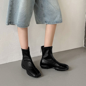 <span class=keywords><strong>Stivali</strong></span> alla Caviglia in Pelle Elasticizzata, Produzione OEM/ODM, <span class=keywords><strong>Stivali</strong></span> Corti <span class=keywords><strong>Invernali</strong></span> da <span class=keywords><strong>Donna</strong></span>, <span class=keywords><strong>Stivali</strong></span> Minimalisti Antiscivolo per Pendolari - Product Image 2