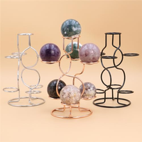 Superbe présentoir de sphère en métal robuste Porte-boule en cristal de marbre Globe Display Room and Office Decor Egg Celestial