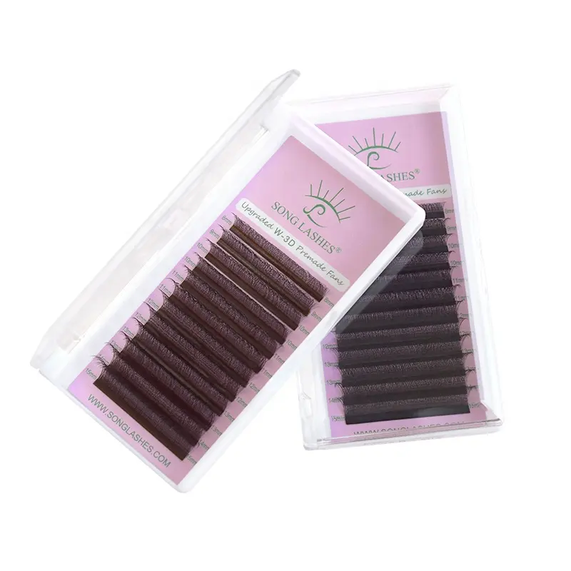 Song Lashes High quality Private Label Korean PBT Professional Superroots Eyelash Extension W Shaped 3D Premade Superroots