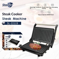 Gril électrique multifonction double face antiadhésif pour steaks et paninis, en aluminium, 2000W, contrôle mécanique, US