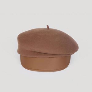 High End <b>Hat</b> Women Fall Winter Wool Stereotyped Baseball <b>Hat</b> Ladies Temperament Fashion Women Beret <b>Hat</b> Leather Eaves Sports Cap - Product Image 6