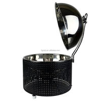 Kommerzieller Neuer Design Schwarzer 8L Edelstahl Chafing Dish mit Perforiertem Rahmen für Hotel-Buffet, Hochzeiten und Catering, Speisenwärmer