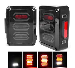 ไฟท้าย LED สำหรับรถจี๊ปแรงเลอร์ <span class=keywords><strong>2007</strong></span>+ JK พร้อมเลนส์รมดำ ไฟท้าย LED พร้อมไฟถอยหลังและไฟเตือน - Product Image 2