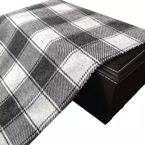 Classic Thick Heavy Weight 400 GSM 50% Polyester 50 Cationic Plaid Check Knitted Jersey FabricFor Clothes