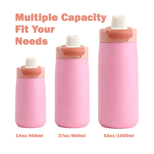 Nueva Botella Deportiva <span class=keywords><strong>MU</strong></span> de Acero Inoxidable 304 de Grado Alimenticio para Adultos y Niños, Termo con Tapa de Cierre a Presión y Múltiples Tamaños Personalizables - Product Image 2