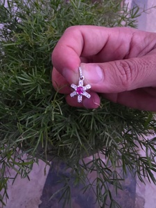 สร้อยคอ mogok 925 mogok ธรรมชาติสุดเพอร์เฟกต์เงินแท้0.5สีชมพูกะรัตจี้สำหรับงานแต่งงานงานหมั้น - Product Image 5