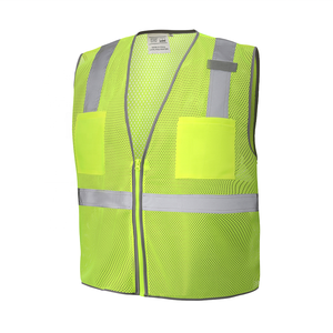 Áo phản quang an toàn bán chạy, đạt chuẩn ANSI Class 2 EN ISO 20471, khóa kéo, màu sắc tùy chỉnh, chất liệu phản quang - Product Image 3