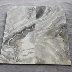 Piastrella in Gres Porcellanato Grigio Nebbia Venato Effetto Giada 600x1200 Lucido Spessore 9mm Resistente agli Acidi Garanzia 5 Anni per Rivestimenti e Pavimenti di Lusso Leggero - Product Image 2