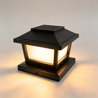 Lampe solaire à poteau de jardin moderne en ABS, étanche IP54, 1,2 V, LED, allumage/extinction automatique, blanc chaud/blanc froid, rechargeable, 4 LED SMD