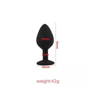 Plugue anal de silicone, plugue anal de silicone com joia de diamante, brinquedo sexual adulto - Product Image 6