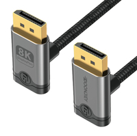 Câble vidéo DP 1.4 mâle-mâle, résolution 8K 60Hz, cordon tressé pour ordinateur, home cinéma et projecteur