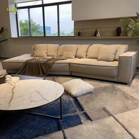 Luxuriöses Nubuk-Sofa-Set in Übergröße mit Federkissen, Moderne Wohnzimmer-Sofas, Sektionalsofa für Villa, Zuhause, Apartment und Hotel