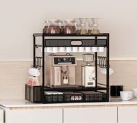 Oniya, support de rangement coulissant à 4 niveaux pour accessoires de café, pour 63 capsules grandes ou 80 capsules petites, compatible avec les dosettes K-Cup