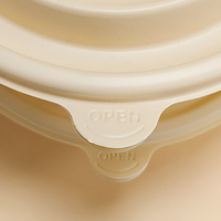 Bol à soupe en PP à base d'amidon de maïs écologique 1150 ml avec couvercle, biodégradable, résistant aux fuites, compatible micro-ondes, récipient à emporter pour aliments chauds