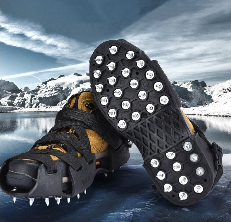 Crampons Antidérapants 32 Pointes - Pour Randonnée Hivernale, Glace, Escalade Et Pêche